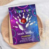 Rainbow Bowling Birthday Einladung