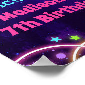 Rainbow Bowling Birthday Party Willkommensuntersch Poster (Ecke)