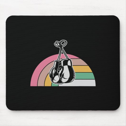 Rainbow Boxing Gloves Retro Style Design Mousepad (Vorne)