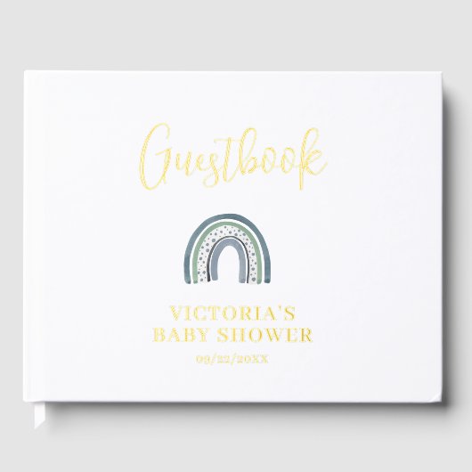 Rainbow Boy Baby Dusche Gästebuch (Vorderseite)