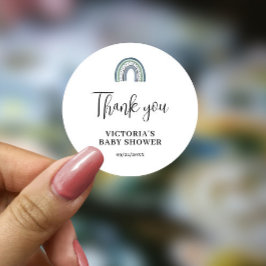 Rainbow Boy Baby Dusche Runder Aufkleber