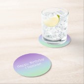 Rainbow Boy Birthday Party Runder Pappuntersetzer (Vor Ort)