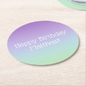 Rainbow Boy Birthday Party Runder Pappuntersetzer (Angewinkelt)