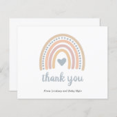 Rainbow Boy Budget Baby Dusche Danke Karte (Vorne/Hinten)