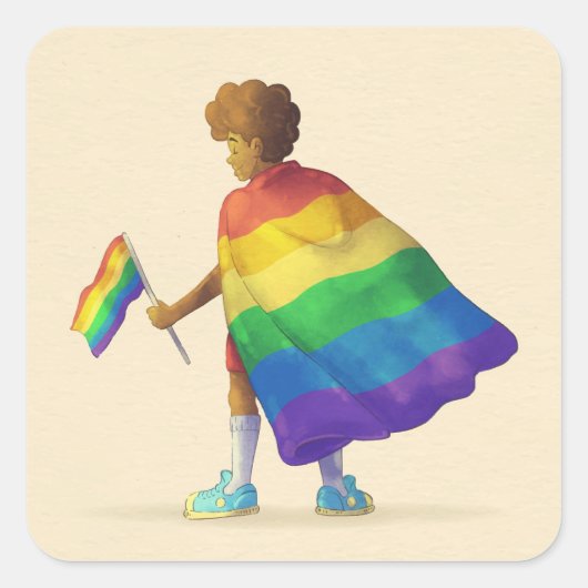 Rainbow Boy LGBT Aufkleber (Vorderseite)