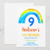 Rainbow Boys 9. Geburtstag Einladung (Vorne/Hinten)