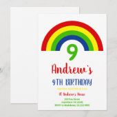 Rainbow Boys 9. Geburtstag Einladung (Vorne/Hinten)