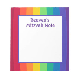 Rainbow Boys Mitzvah Notes Notepad Notizblock