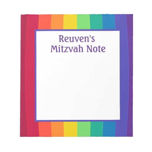 Rainbow Boys Mitzvah Notes Notepad Notizblock (Vorderseite)