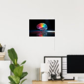 Rainbow Brain Glow Autismus Neuroversity Bewusstse Poster (Heimbüro)