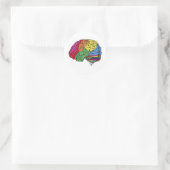 Rainbow Brain Runder Aufkleber (Tasche)