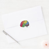 Rainbow Brain Runder Aufkleber (Umschlag)