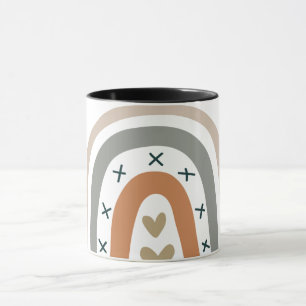 Rainbow-Braunbeige, grau, modern, weiß gemuppt Tasse