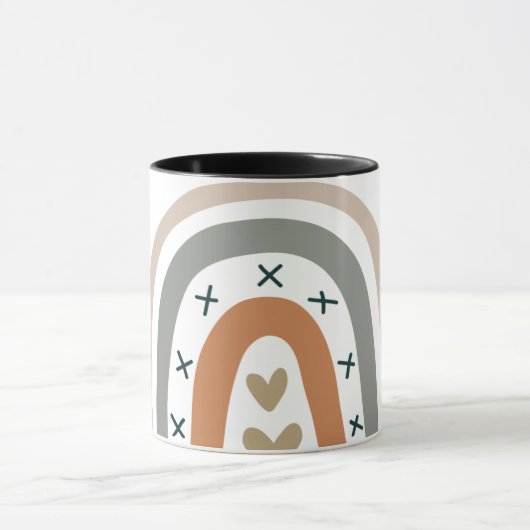 Rainbow-Braunbeige, grau, modern, weiß gemuppt Tasse (Zentrum)