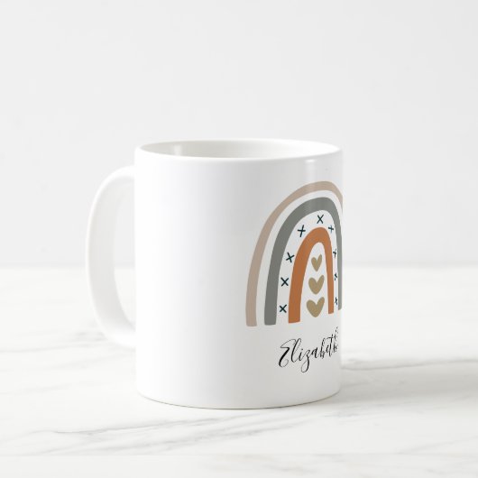 Rainbow-Braunbeige grau, modern weiß Kaffeetasse (Vorderseite Links)