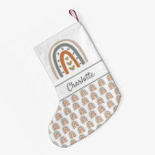 Rainbow-Braunbraun, beige, weiß Kleiner Weihnachtsstrumpf (Rückseite (Hängend))