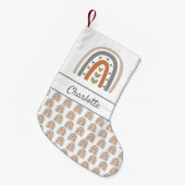 Rainbow-Braunbraun, beige, weiß Kleiner Weihnachtsstrumpf (Vorderansicht (hängend))