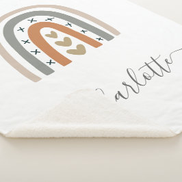 Rainbow-braunes beige-graues bohologes Kinderzimme Sherpadecke