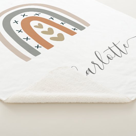 Rainbow-braunes beige-graues bohologes Kinderzimme Sherpadecke (3/4)