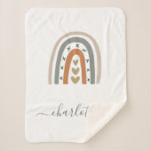 Rainbow-braunes beige-graues bohologes Kinderzimme Sherpadecke (Vorderseite)