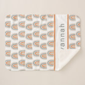 Rainbow-braunes beige-graues Kinderzimmer boho Sherpadecke (Vorderseite (Horizontal))