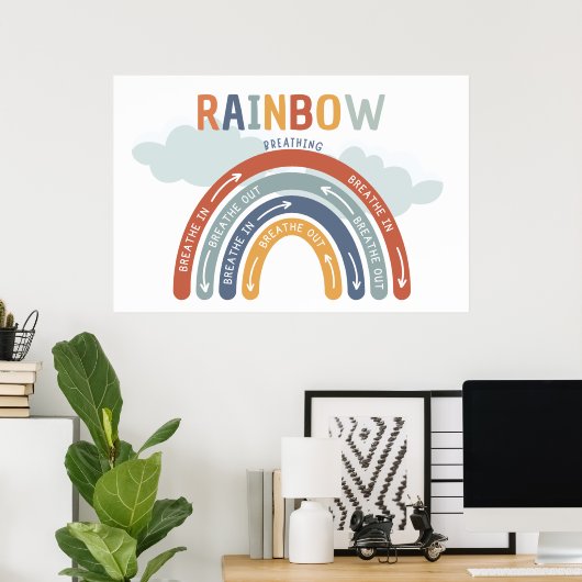 Rainbow Breaament Mindful Breaaster Poster (Heimbüro)
