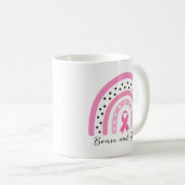 Rainbow Breast Cancer Pink Ribbon Awareness Kaffeetasse (VorderseiteRechts)