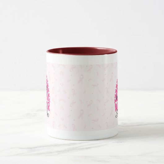 Rainbow Breast Cancer Warrior Tasse (Zentrum)