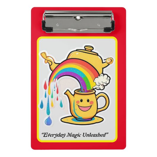 ‚Rainbow Brew‘ Mini Klemmbrett (Vorderseite)
