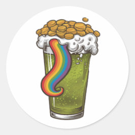 Rainbow Brew Runder Aufkleber