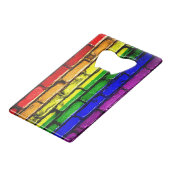 Rainbow Brick PRIDE Flaschenöffner (Rückseite Schrägansicht)