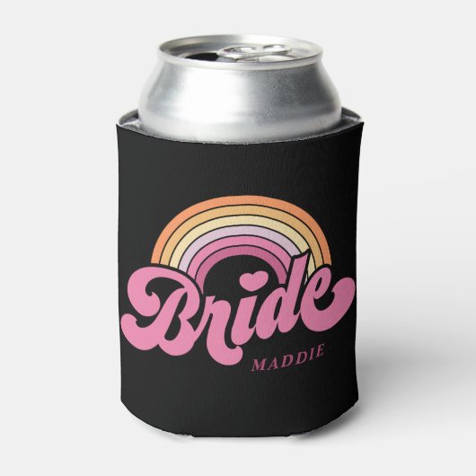 Rainbow Bride Retro Personalisiert Can Cooler Dosenkühler (Kanne Vorderseite)