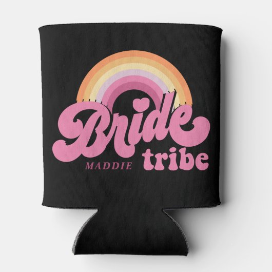 Rainbow Bride Tribe Retro Personalisiert Can Coole Dosenkühler (Rückseite)