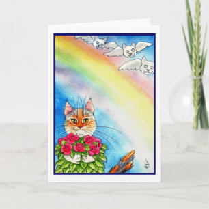 Rainbow Bridge and cats card Karte