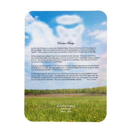 Rainbow Bridge Beileid Magnet (Vertikal)