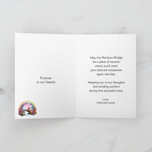 Rainbow Bridge Beileid Sentiment Karte (Innenseite)
