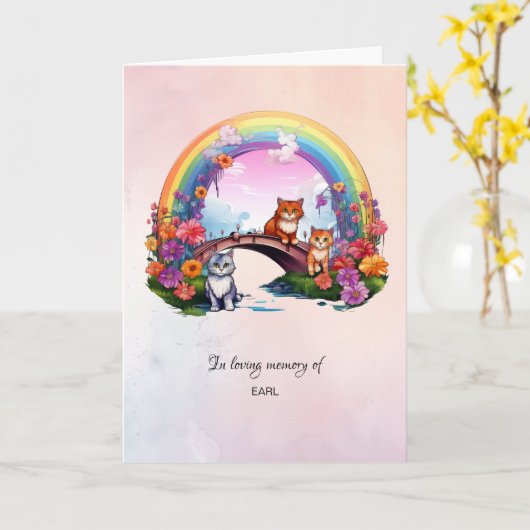 Rainbow Bridge Beileid Sentiment Karte (Gelbe Blume)