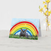 Rainbow Bridge Cat Loss Beileid Karte (Gelbe Blume)