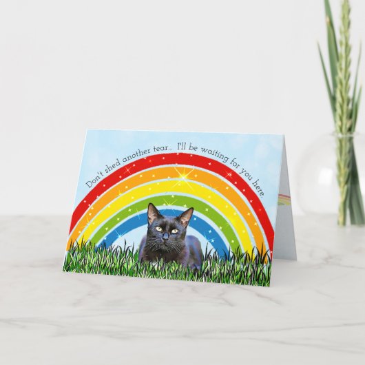 Rainbow Bridge Cat Loss Beileid Karte (Vorderseite)