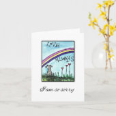 Rainbow Bridge, Cat Sympathy Card Karte (Gelbe Blume)