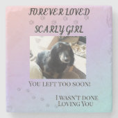 Rainbow Bridge Comfort Pet Memorial Keepsake Steinuntersetzer (Vorderseite)