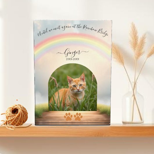 Rainbow Bridge-Custom Cat Memorial Fotoblock