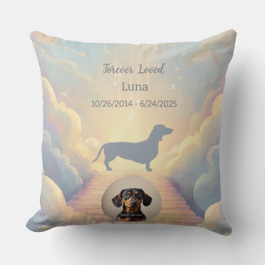 Rainbow Bridge Dachshund Memorial Pillow Custom Kissen (Vorderseite)