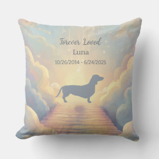 Rainbow Bridge Dachshund Memorial Pillow Custom Kissen