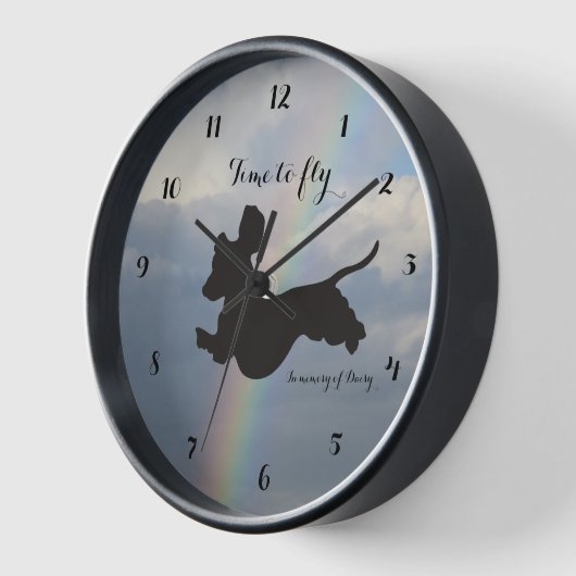 Rainbow Bridge Dackel Wall Clock Uhr (Winkel)