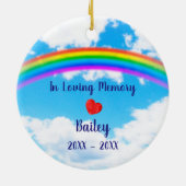 Rainbow Bridge-Foto für Hunde Keramik Ornament (Hinten)