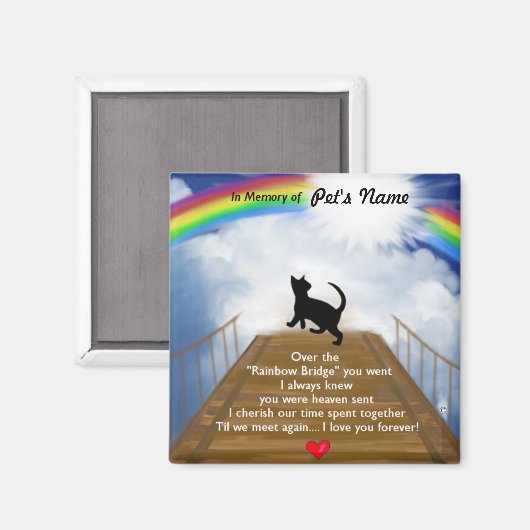 Rainbow Bridge für Katzen Magnet (Vorderseite/Rückseite)