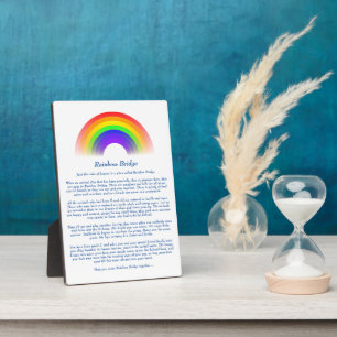 Rainbow Bridge Gedicht für den Verlust von Pet Pla Fotoplatte