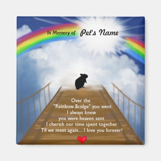 Rainbow Bridge Gedicht für Hamster Magnet (Vorne)