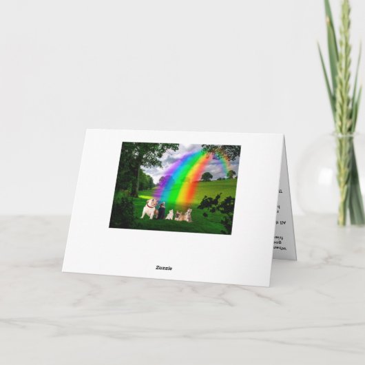 Rainbow Bridge Gedicht Karte (Rückseite)